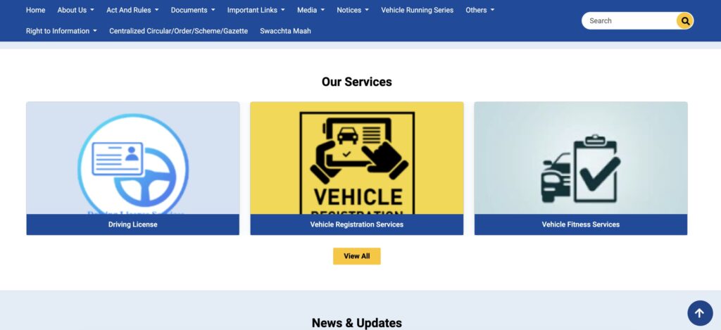 Delhi DTO Website for Checking Driving License status etc