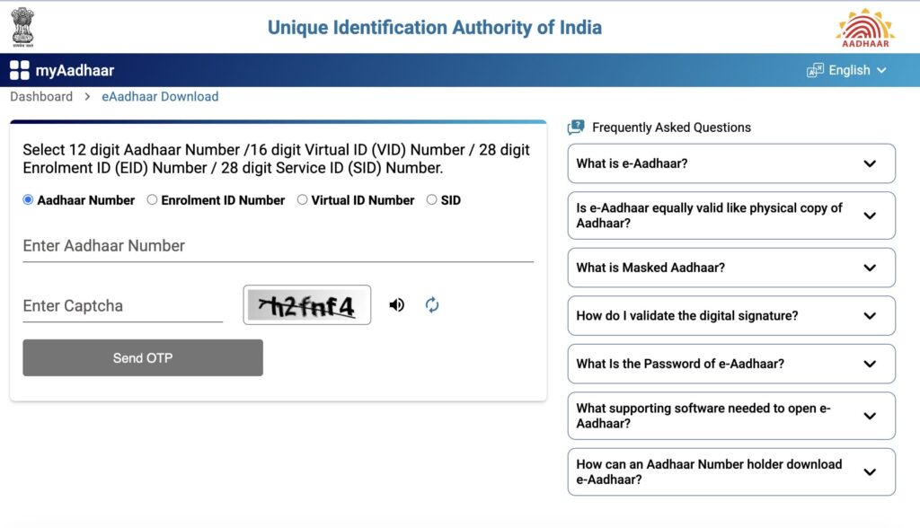 Download Aadhaar Card PDF from UIDAI Website